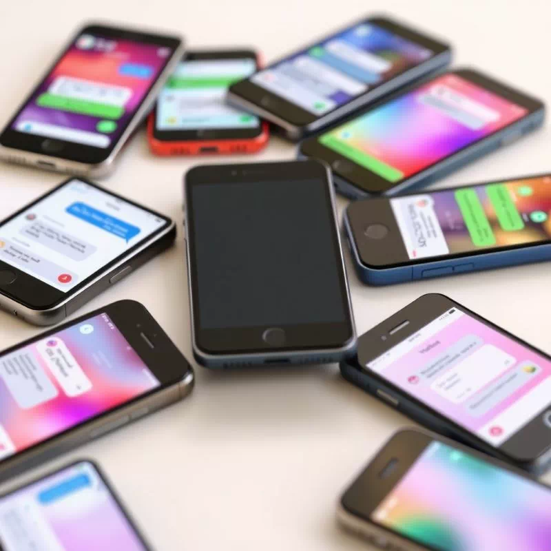 단톡방 침묵으로 인한 디지털 소외감을 겪는 스마트폰 이미지, 무시당하는 기분