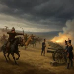 속도전 전략을 상징하는 칭기즈 칸의 몽골 기병과 나폴레옹 포병대의 극명한 전술 대비