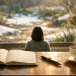 마음 상처 극복, 계절처럼 지나간다는데 왜 나만 아플까? 마음 상처 극복을 위해 자신의 감정을 마주하며 해빙의 계절을 기다리는 모습